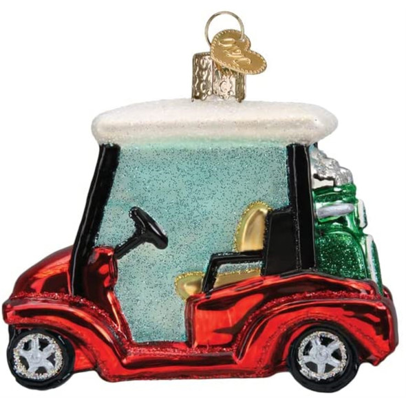 Old World Christmas Blown Glass Ornament for Christmas Tree, Golf Cart