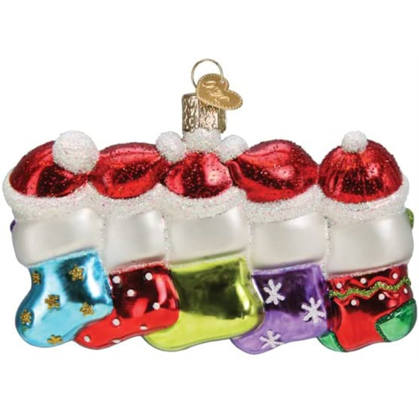 Old World Christmas Glass Blown Ornament for Christmas Tree, Snow Family of 5 (With OWC Gift Box)