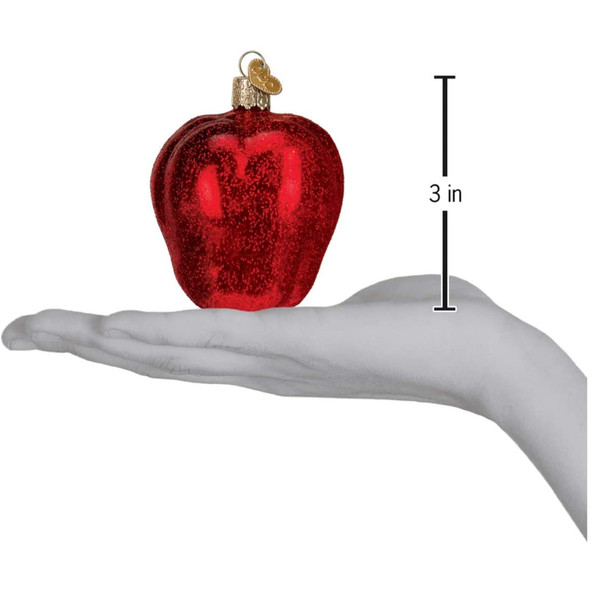 Old World Christmas Glass Blown Ornament, Red Delicious Apple (With OWC Gift Box)