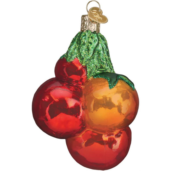 Old World Christmas Glass Blown Ornament For Christmas Tree, Tomatoes on Vine (With OWC Gift Box)