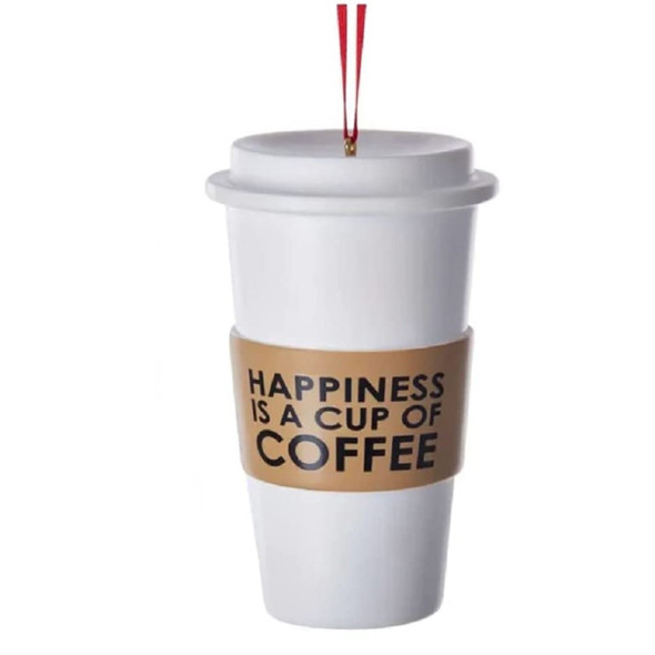 Kurt Adler Resin Ornament for Christmas Tree, Cup of Coffee