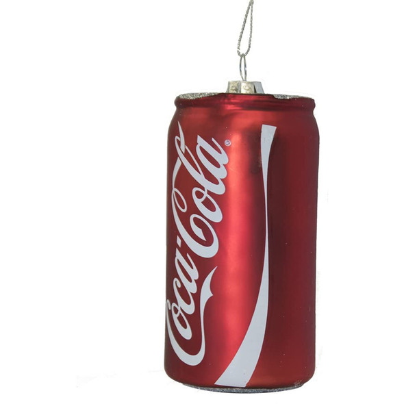 Kurt Adler Glass Coca-Cola Can Christmas Tree Ornament