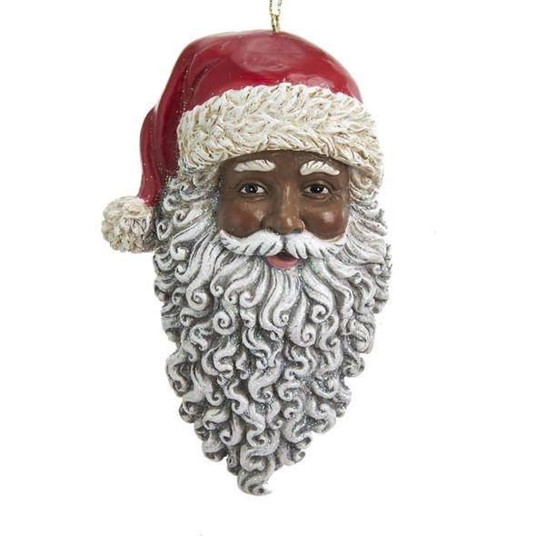 Kurt Adler Resin African American Santa Head Christmas Tree Ornament Kurt Adler Resin African American Santa Head Christmas Tree Ornament