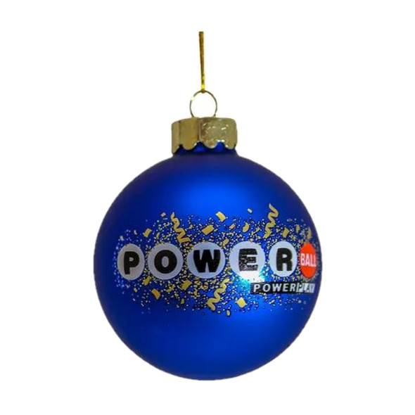 Kurt Adler Glass Ornament, Power Ball Winner, 3.15"