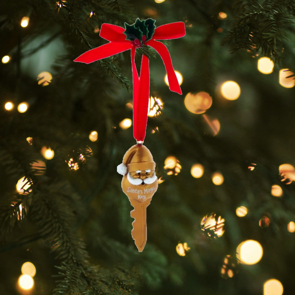 Kurt Adler Resin Ornament for Christmas Tree, Santa Magic Key