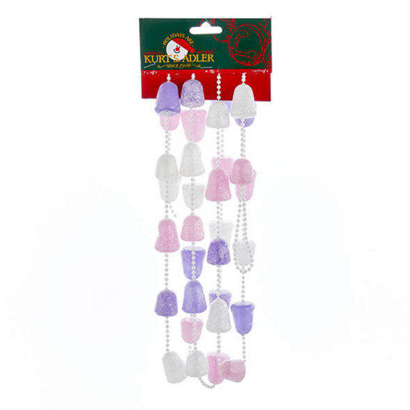 Kurt Adler Plastic Glittered Gum Drop Garland, Pink, Purple and White, 9ft