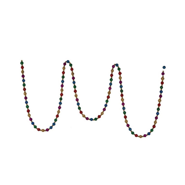 Kurt Adler Christmas Decoration, Rounded Beaded Garland, Multicolor, 9ft