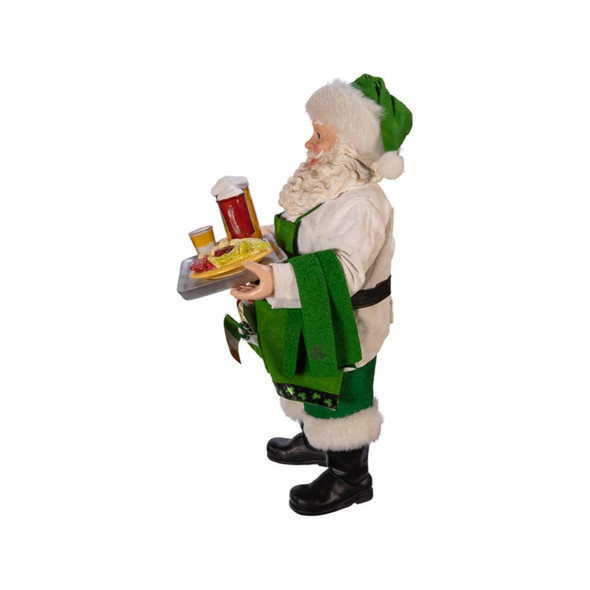 Kurt S. Adler Fabriche Musical Irish Chef Santa, 10.5"
