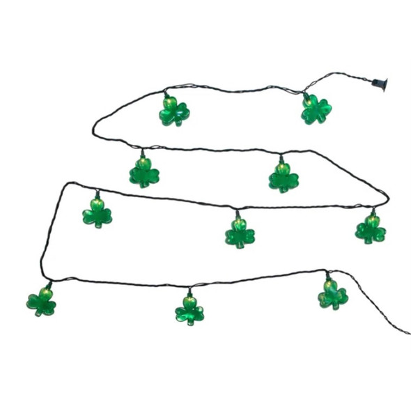 Kurt Adler UL 10-Light Shamrock Light Set, 12'