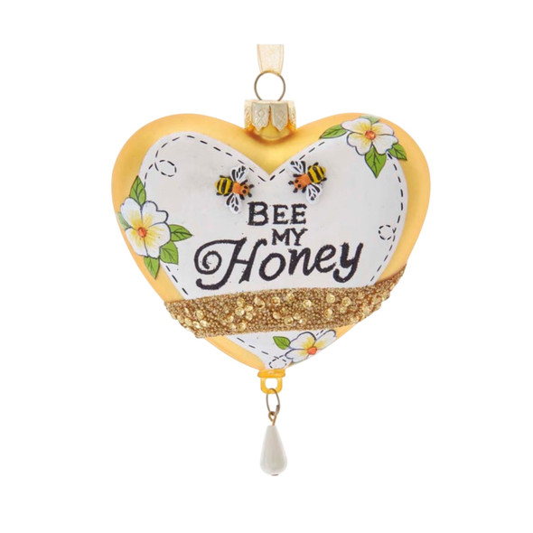 Kurt Adler Glass Ornament for Christmas Tree, Bee My Honey