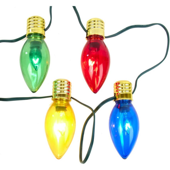Kurt S. Adler UL 10 Multi-Colored Giant C7 Bulb Light Set, 144-Inches