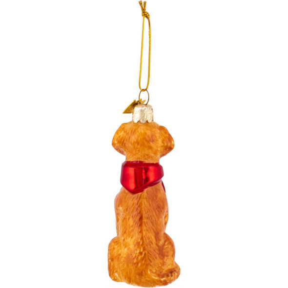 Kurt Adler Noble Gems Glass Ornament for Christmas Tree, Yellow Lab Retriever