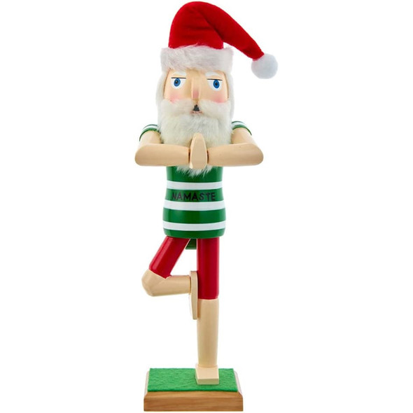 Kurt Adler Wood Yoga Santa Nutcracker, 15" Kurt Adler Wood Yoga Santa Nutcracker, 15"