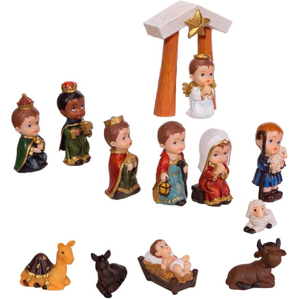 Kurt Adler Children's Christmas Decoration, Nativity Scene, 13-Piece Set Kurt Adler Children's Christmas Decoration, Nativity Scene, 13-Piece Set