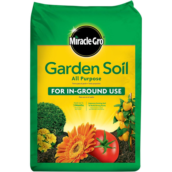 Miracle-Gro All Purpose Garden Soil for In-Ground Use, Feeds up to 3 Months, 1 Cubic Foot