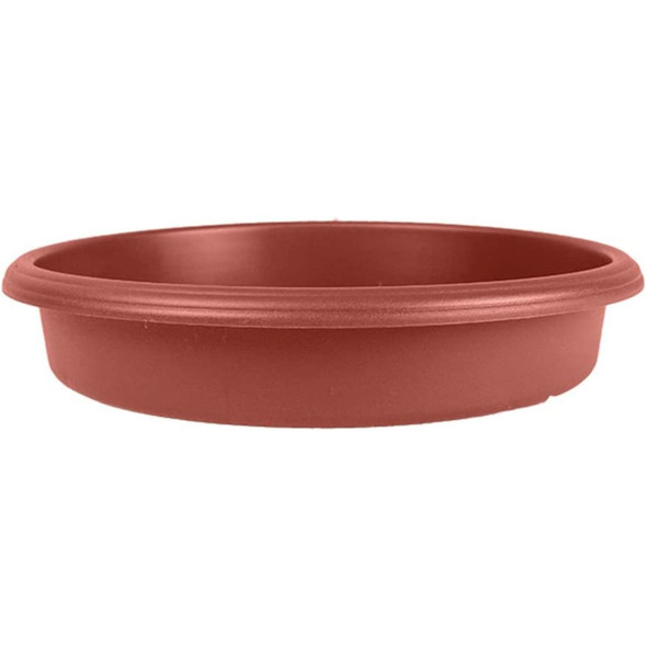 The HC Companies Panterra Round Plastic Planter Saucer, Clay-Colored, 6"