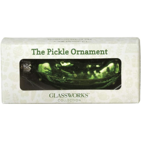 Midwest-CBK Glass Ornament for Christmas Tree, Pickle, Green, 4in