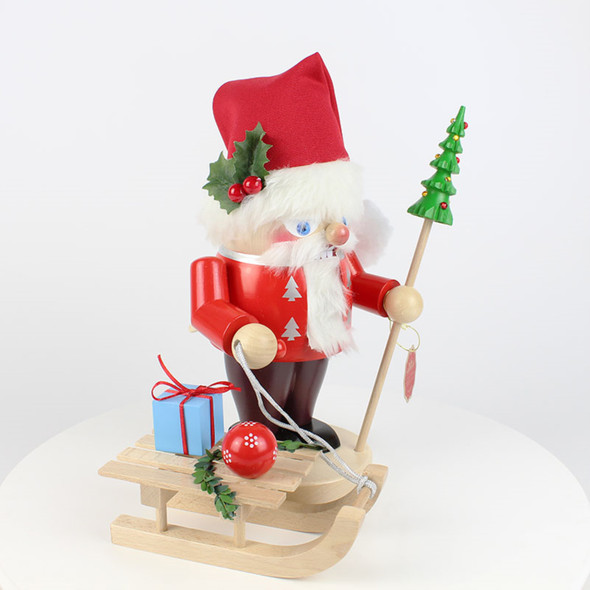 Steinbach Troll Nutcracker, Santa with Sleigh, 10.5"