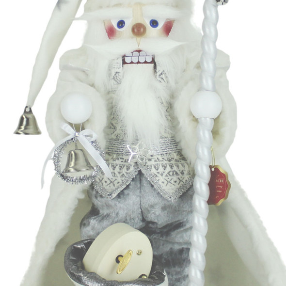 Steinbach Limited Edition Musical Big Nutcracker, Cozy Silver Bell Santa, 23"
