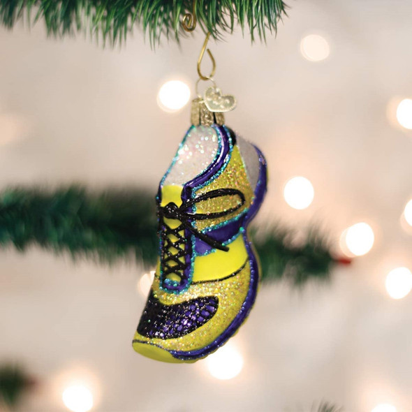 Old World Christmas Blown Glass Ornament for Christmas Tree, Running Shoe