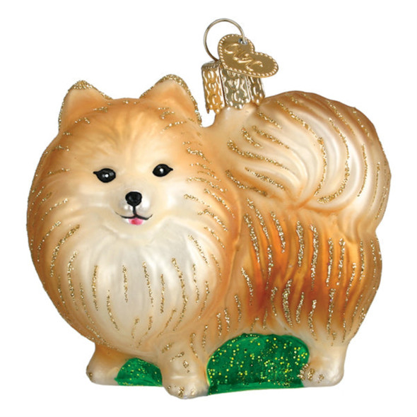 Old World Christmas Blown Glass Ornament for Christmas Tree, Standing Pomeranian