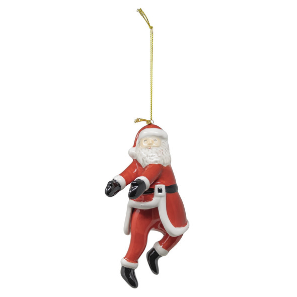 Tag Ornaments for Christmas Tree, Dancing Santa Run Man