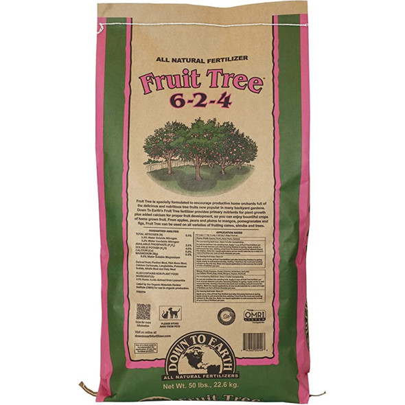Down to Earth Organic Fruit Tree Fertilizer Mix 6-2-4, 50 lbs.