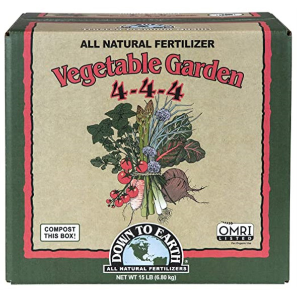 Down to Earth Organic Vegetable Garden Fertilizer 4-4-4, 15 lbs.