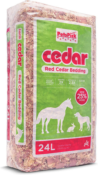 PETSPICK Red Cedar Pet Bedding for Dogs, Horses, Small Animals, 24L