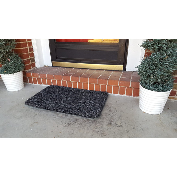 GrassWorx Clean Machine Astroturf Door Mat, Flint Gray, 18" x 30"