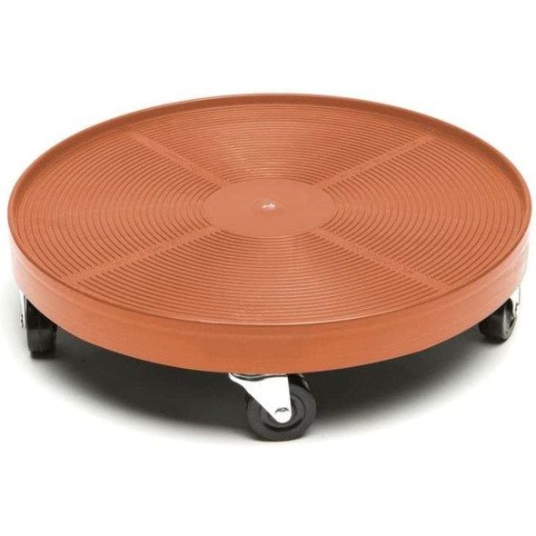 DeVault Enterprises Round Plastic Plant Dolly, Terracotta, 16"