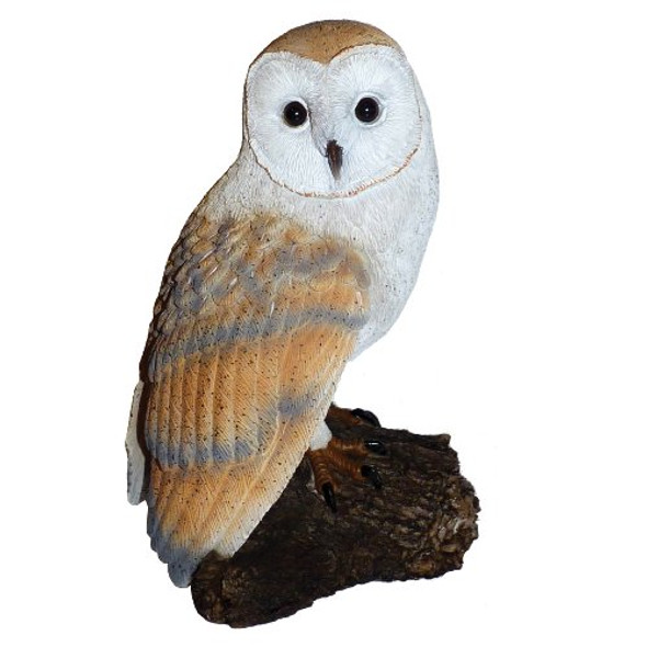 Barn Owl on a Stump by Michael Carr Designs - Outdoor Owl Figurine for gardens, patios and lawns (80050)