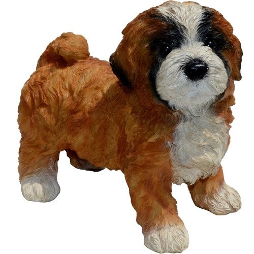 Michael Carr Designs Puppy Love Collection, Outdoor Resin Statue Figurine — Lhasa Apso, 7.3" H