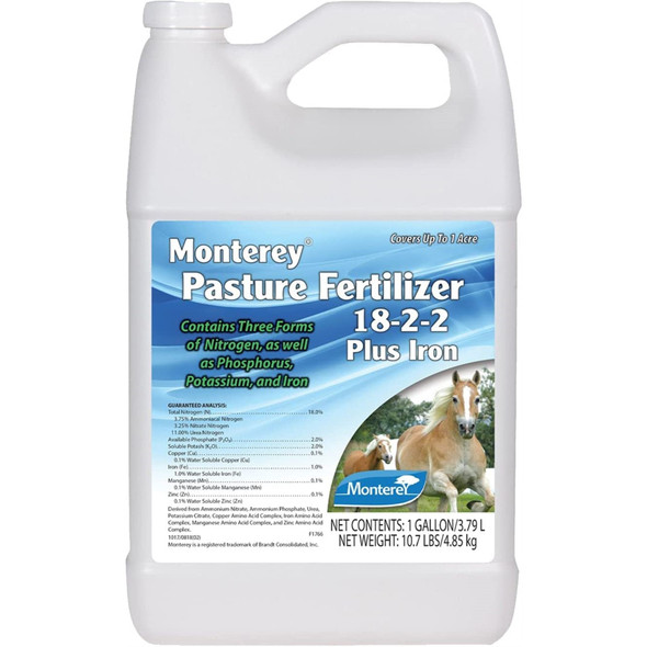 Monterey Pasture Fertilizer Plus Iron 18-2-2, 1 Gallon