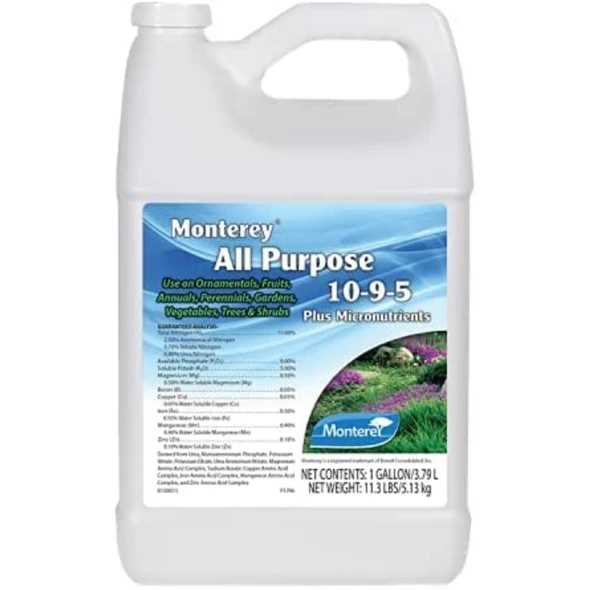 Monterey All Purpose 10-9-5 Fertilizer Plus Micronutrients Concentrate, 1G
