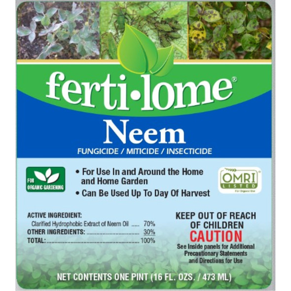 Fertilome Neem Fungicide, Miticide and Insecticide, ORMI Listed, 16 oz