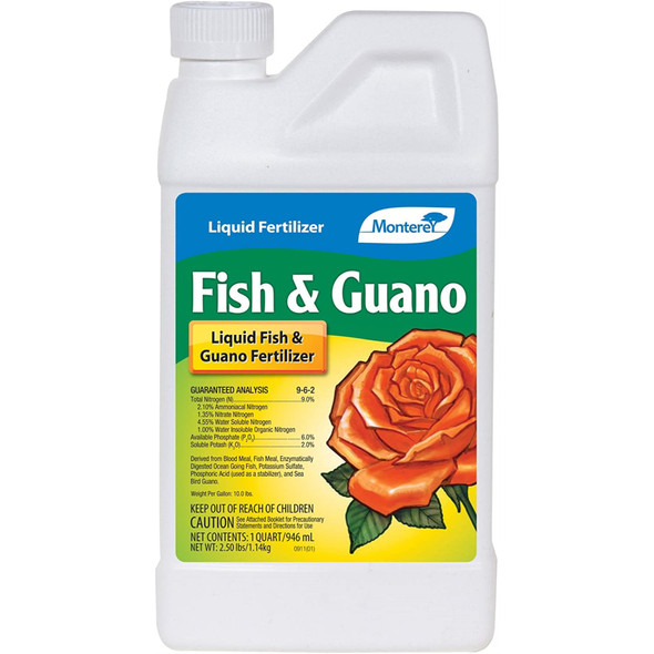 Monterey Fish & Guano Liquid Plant Fertilizer for Transplants and Flowers, 32 oz