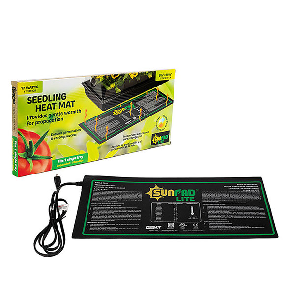SUNPACK SunPad Lite 17W Seedling Heating Mat, Black, 9" x 19.5"