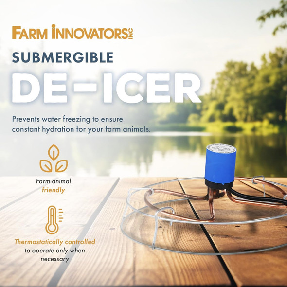 Farm Innovators 1500W Submersible De-Icer – Thermostatic, Cast Aluminum, 3-Gallon Tank Farm Innovators 1500W Submersible De-Icer – Thermostatic, Cast Aluminum, 3-Gallon Tank