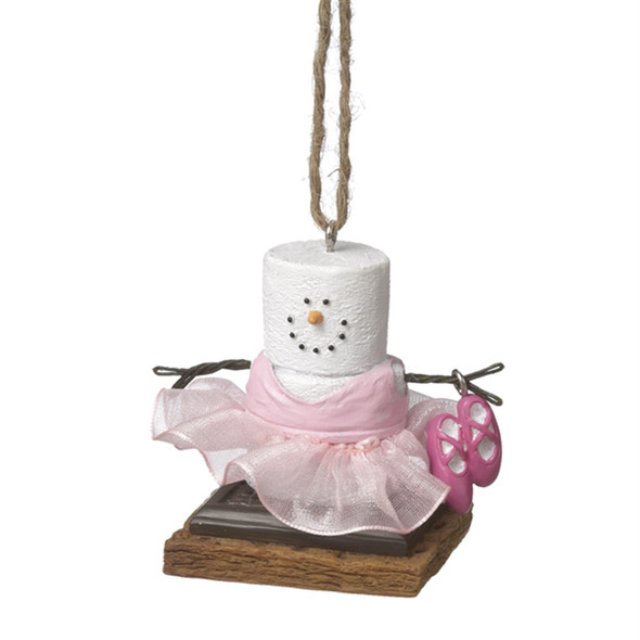 Ganz S'mores Resin Holiday Ornament, Ballerina Dancer Snowman