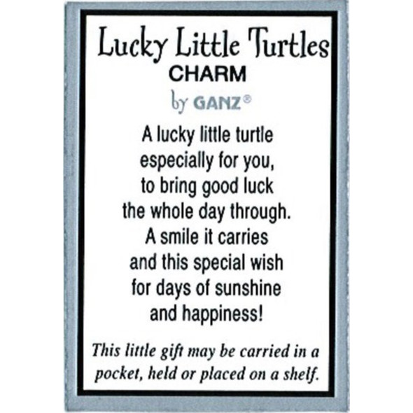 GANZ Metal Lucky Little Turtle Pocket Charm with Story Card – Inspirational Mini Keepsake Gift