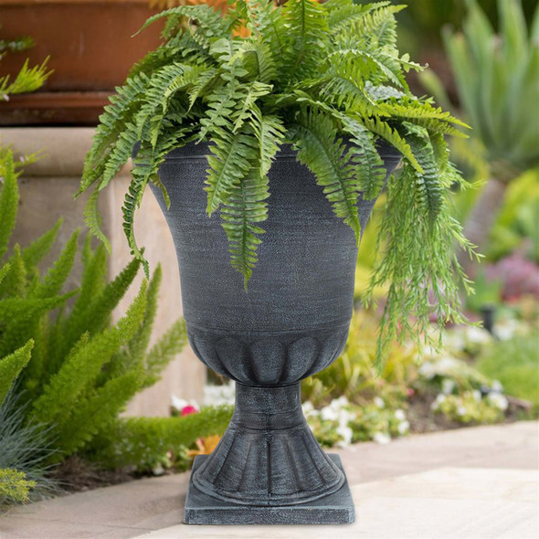 Garden Elements Outdoor Plastic Urn Planter, 15"