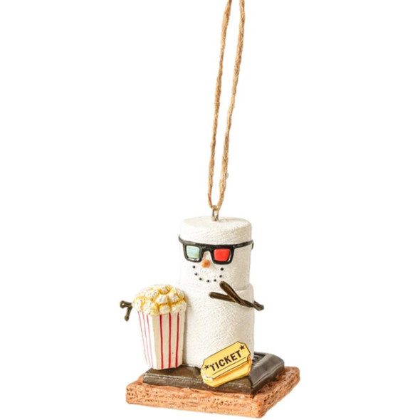 Ganz Resin Ornament for Christmas Tree, S’mores Movie Snowman