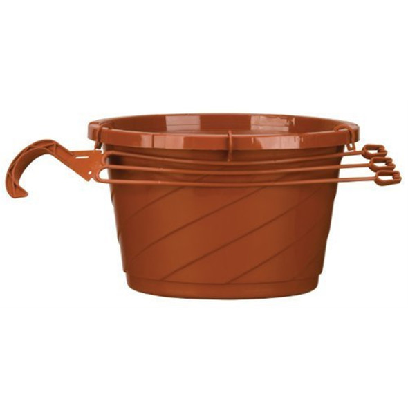 The HC Companies Euro Swirl Hanging Basket, Clay Color, 10"