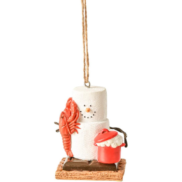 Ganz Resin Ornament for Christmas Tree, S’mores Snowman with Lobster