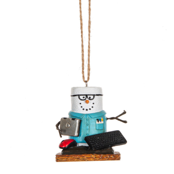 Ganz S'mores Resin Holiday Ornament, IT Worker Snowman