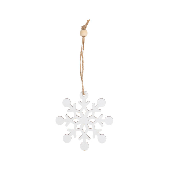 Ganz Natural Wooden Ornament for Christmas Tree, Snowflake, White (Pack of 9)