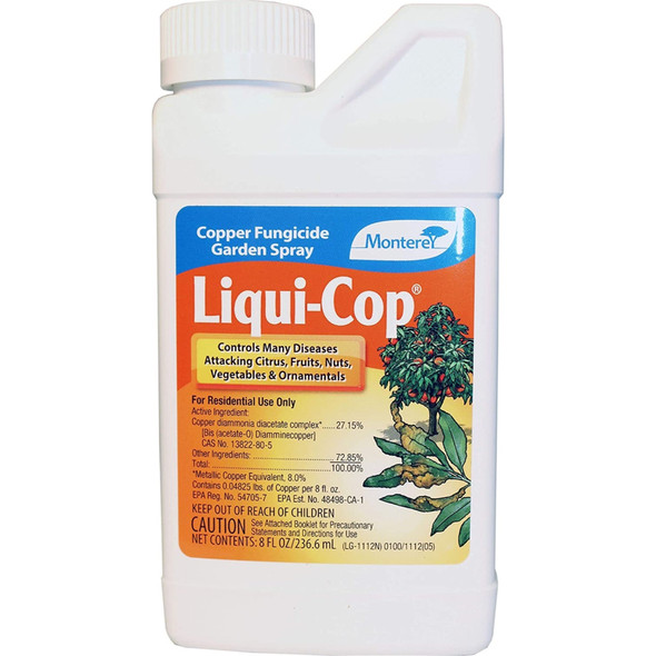Monterey Liqui-Cop Copper Fungicide Concentrate for Gardens/Trees, 8 Ounce