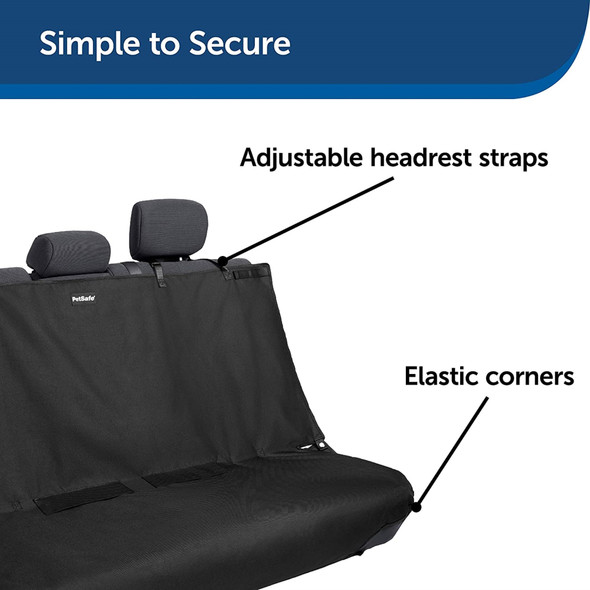 PetSafe Happy Ride Bench Seat Cover, Fits Most Vehicle, Waterproof, Black