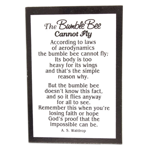 GANZ Metal Bumble Bee Pocket Charm with Story Card – Inspirational Mini Keepsake Gift